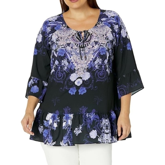 NWT AVENUE BOHO ZELMA TUNIC IN GETAWAY  💜 - Picture 4 of 6